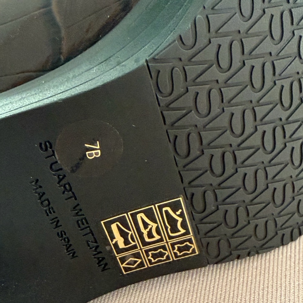 Stuart Weitzman Kaia Croc-Embossed Leather Knee-High Boots NWT - Picture 9 of 15